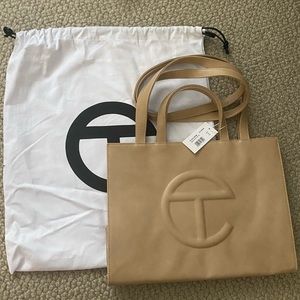 Rare Telfar Shopping Bag in MED size, cream color
